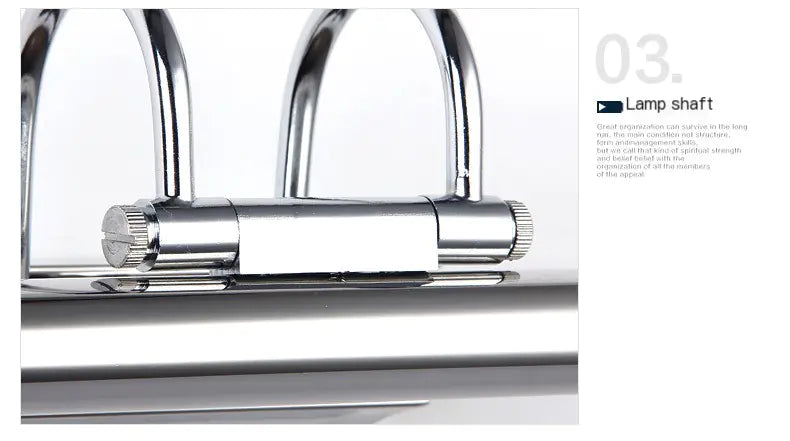 LED Bathroom Mirror Light - Modern Stainless Steel Fixture