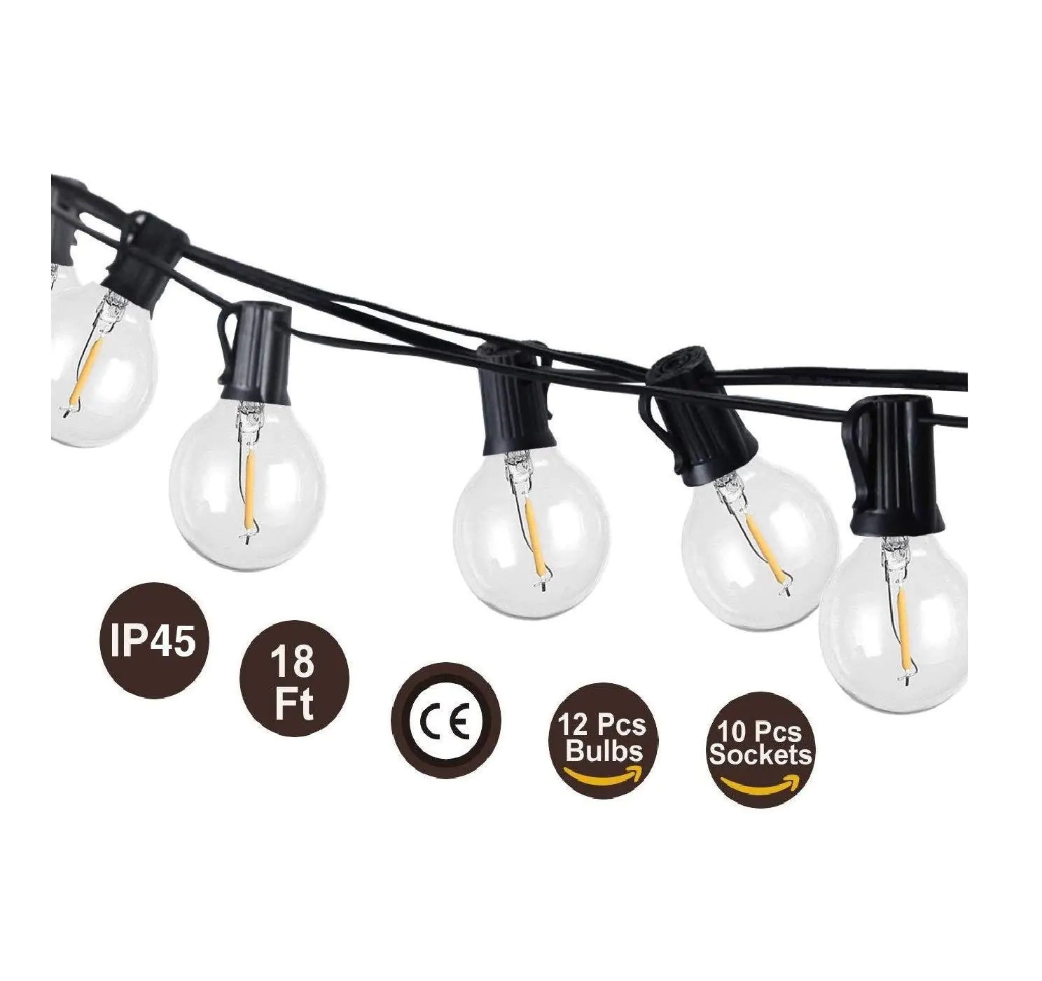 G40 LED String Lights 7.6m 23 Waterproof Bulbs