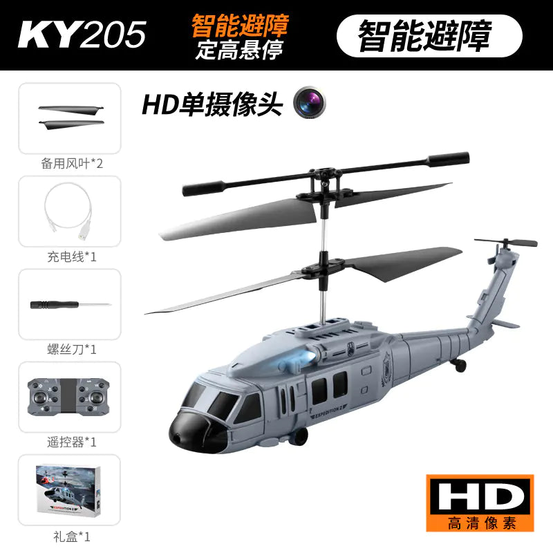 KY205 Black Hawk Helicopter with Dual Cameras and Obstacle Avoidance